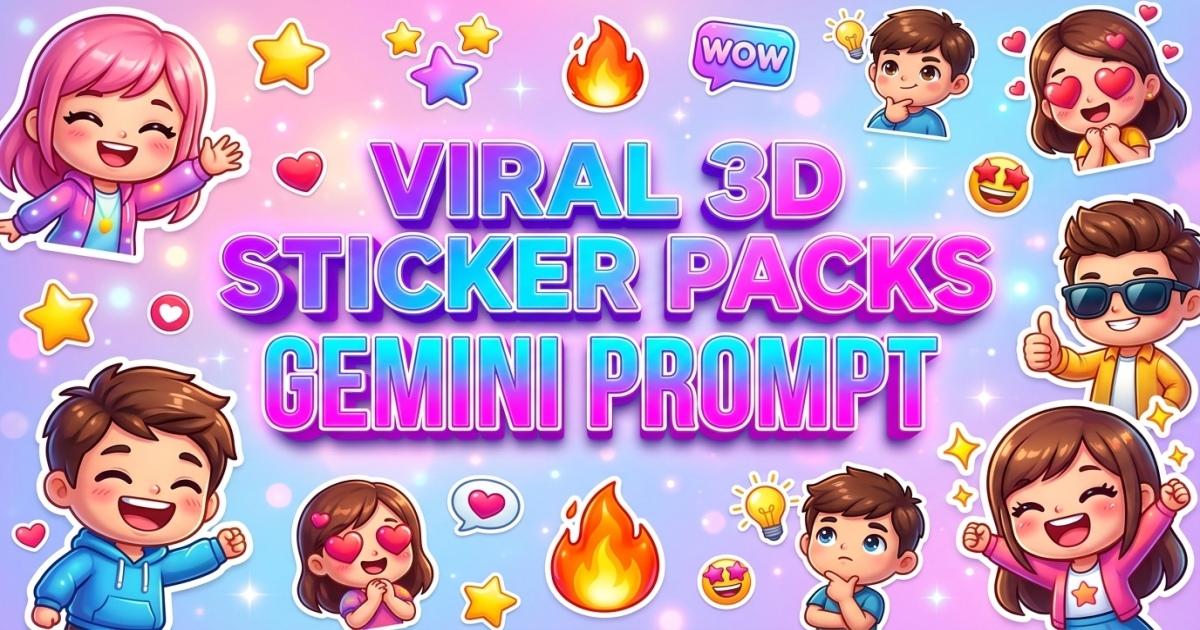 Viral Sticker Packs | 3D Avatar Emoji Sticker Gemini Prompt - Aivana