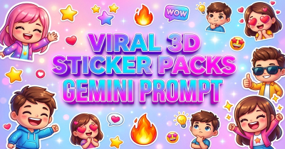 Viral Sticker Packs | 3D Avatar Emoji Sticker Gemini Prompt