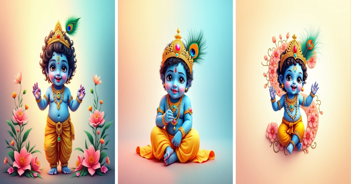 Little Krishna - Letters AI Wallpaper - Aivana