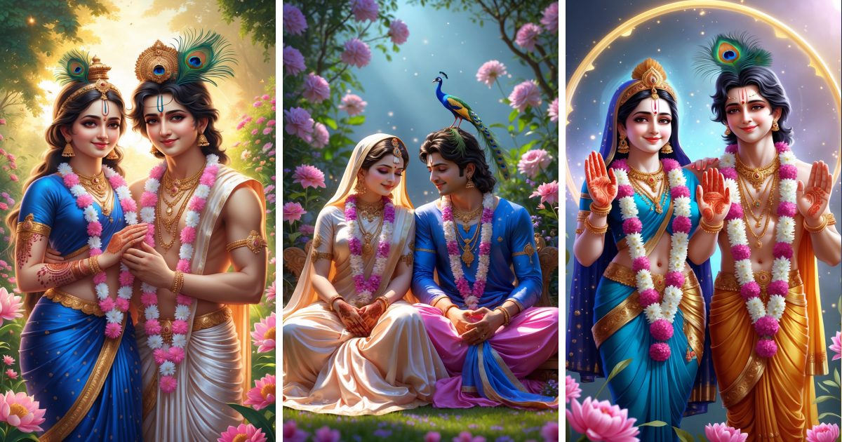 Shri Radha & Shri Krishna – Divine Love in HD AI Wallpapers - Aivana
